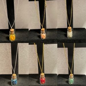 Crystal jar necklaces